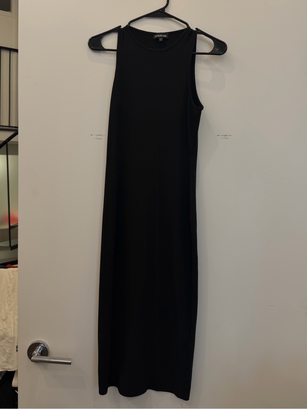 bebe Black Sleeveless Midi Dress